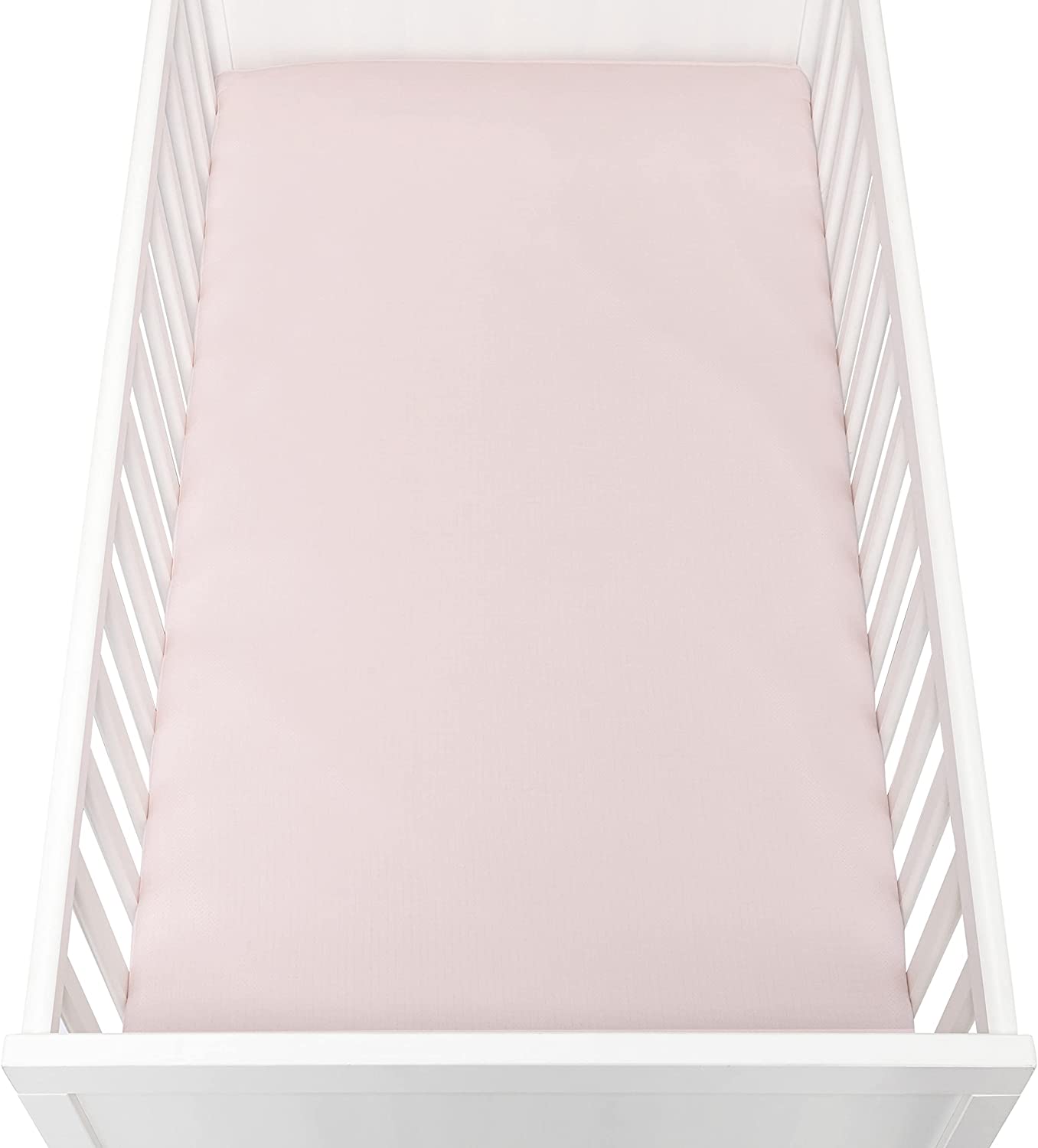 2-Pack Fitted Crib Sheets, (Sunrise Pink + White)