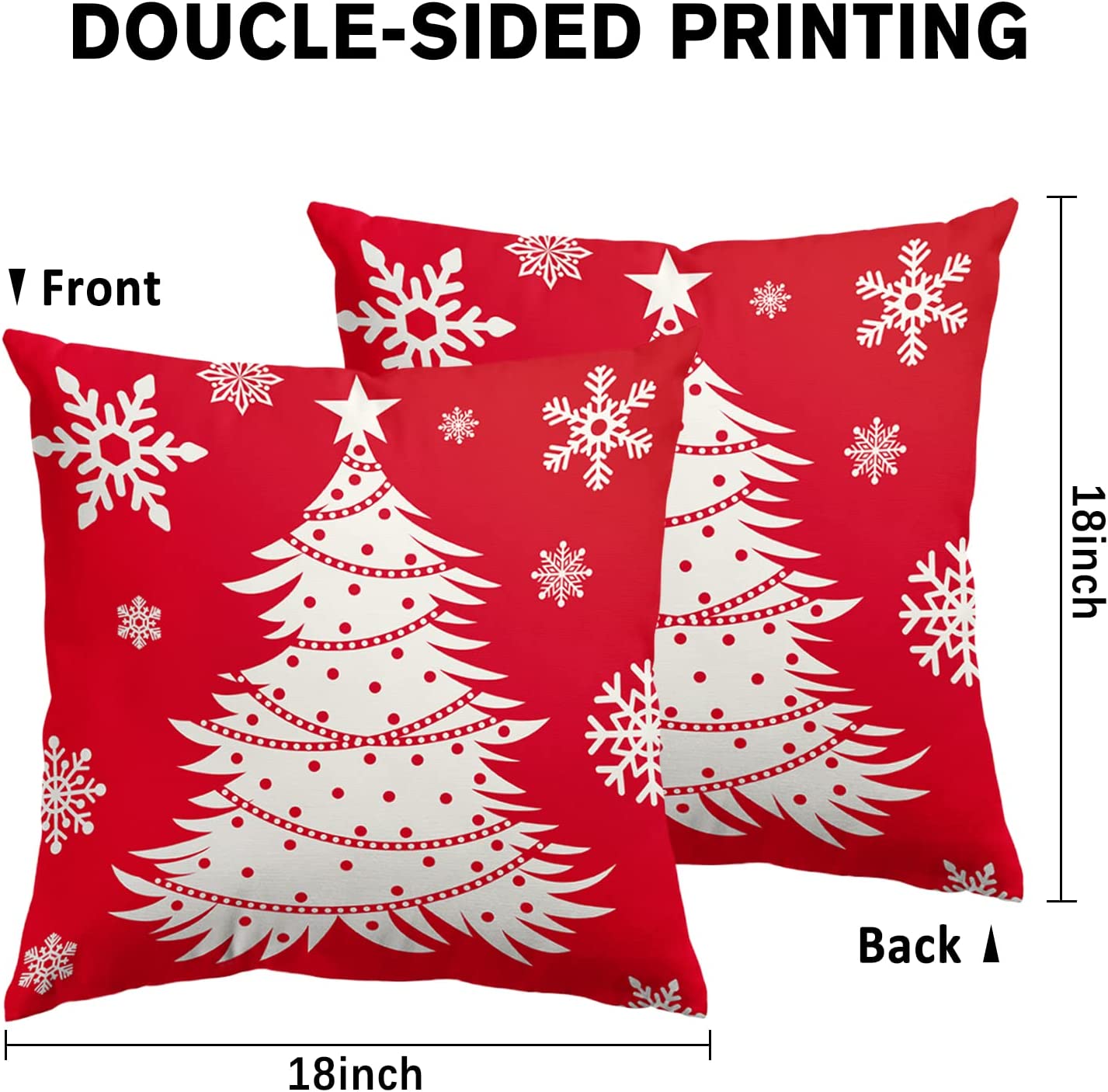 Christmas Pillow Covers 18" x 18", (Red01)