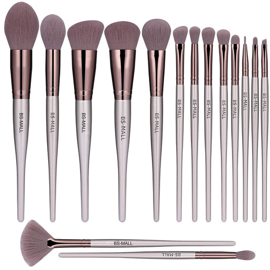 15 Piece Makeup Brush Set, Premium Synthetic Bristles