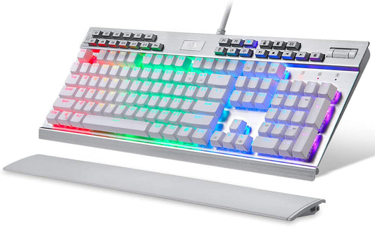 Mechanical Gaming Keyboard, RGB LED Backlight with Brown Switches