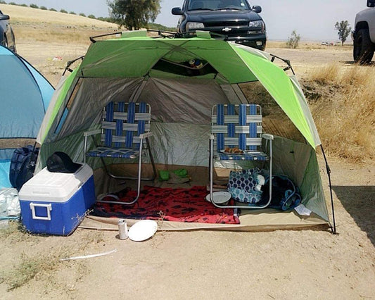 Easy set up beach tent for 3-4 people, Green