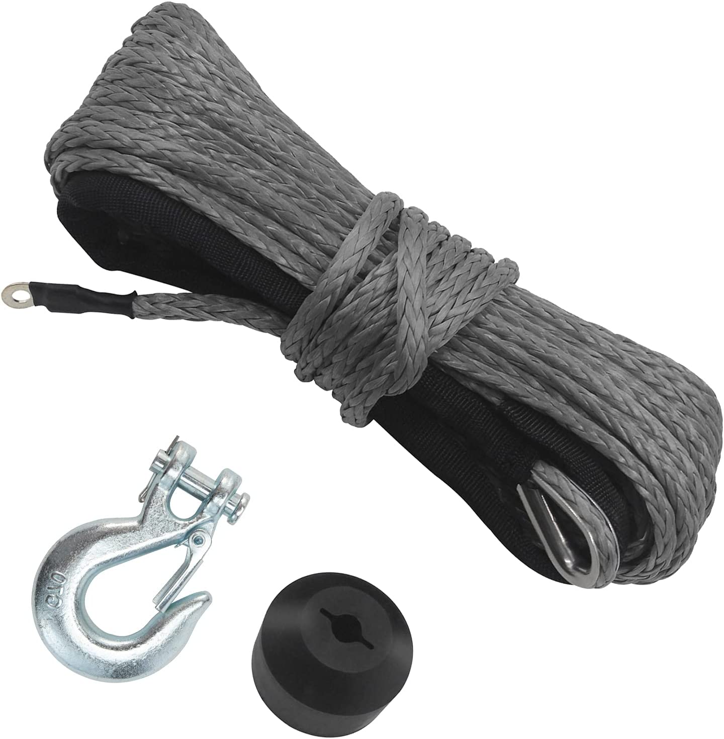 3/16" x 50' Nylon Synthetic Winch Rope (Grey)