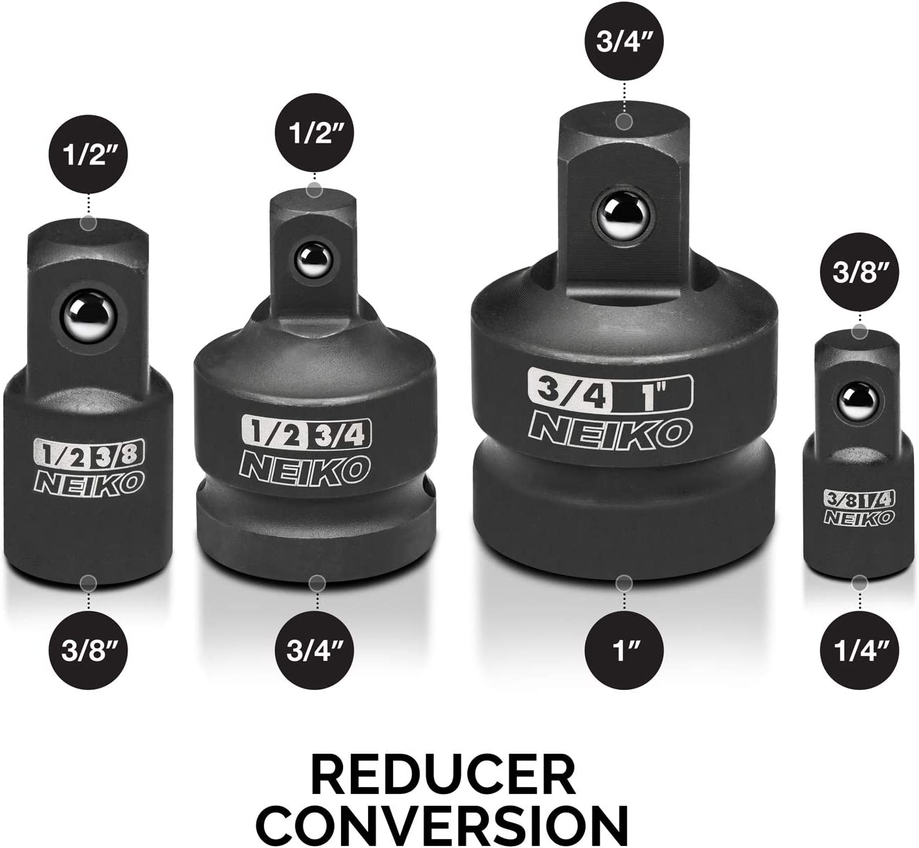 8-Piece Impact Socket Adapter Set, Standard Size