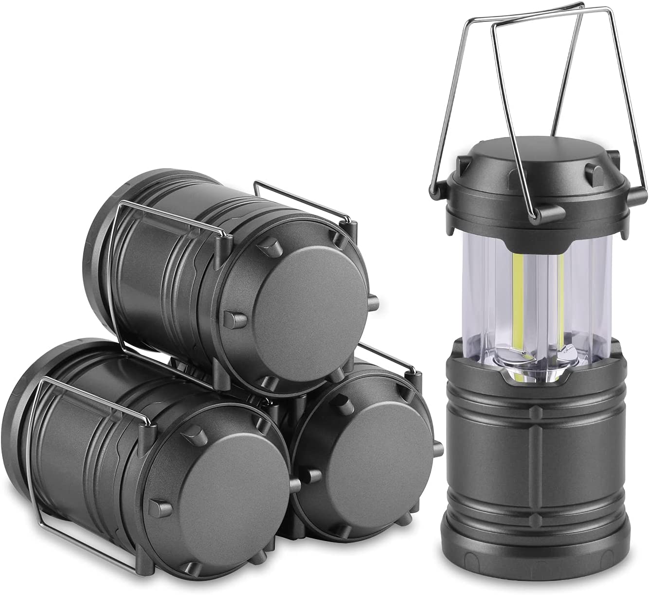 Pack of 4 battery-powered lanterns, led lights 43 x 15 x 10 cm