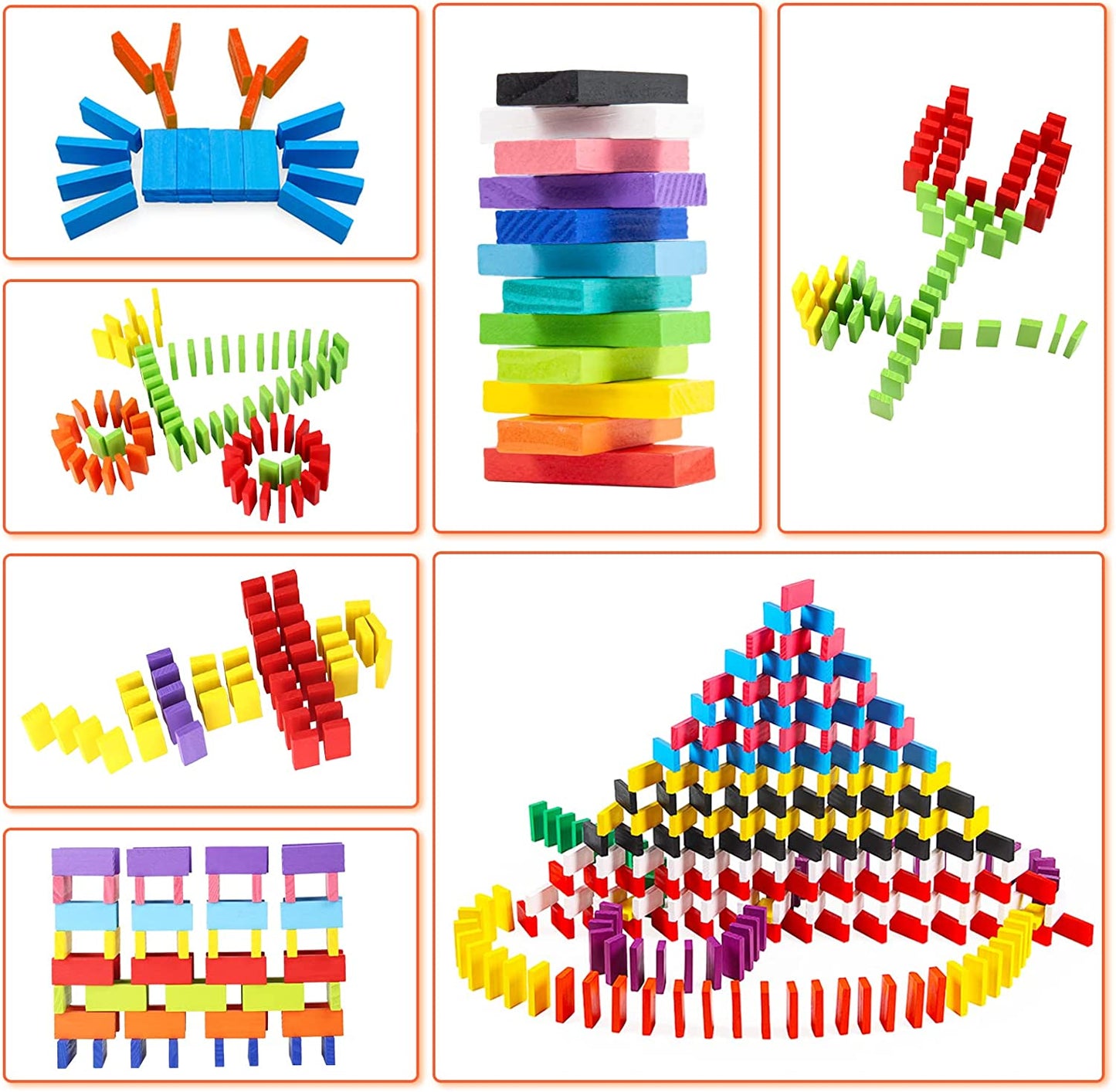 360-piece domino set with 12 colors.