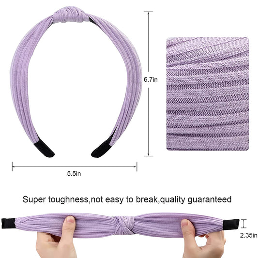 10 Pack Wide Knotted Headbands for Women and Girls,