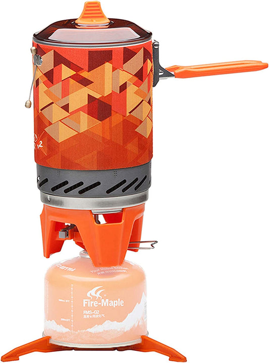 propane camp cooking equipment, color: orange, 5.2 x 5.2 x 8.1 in