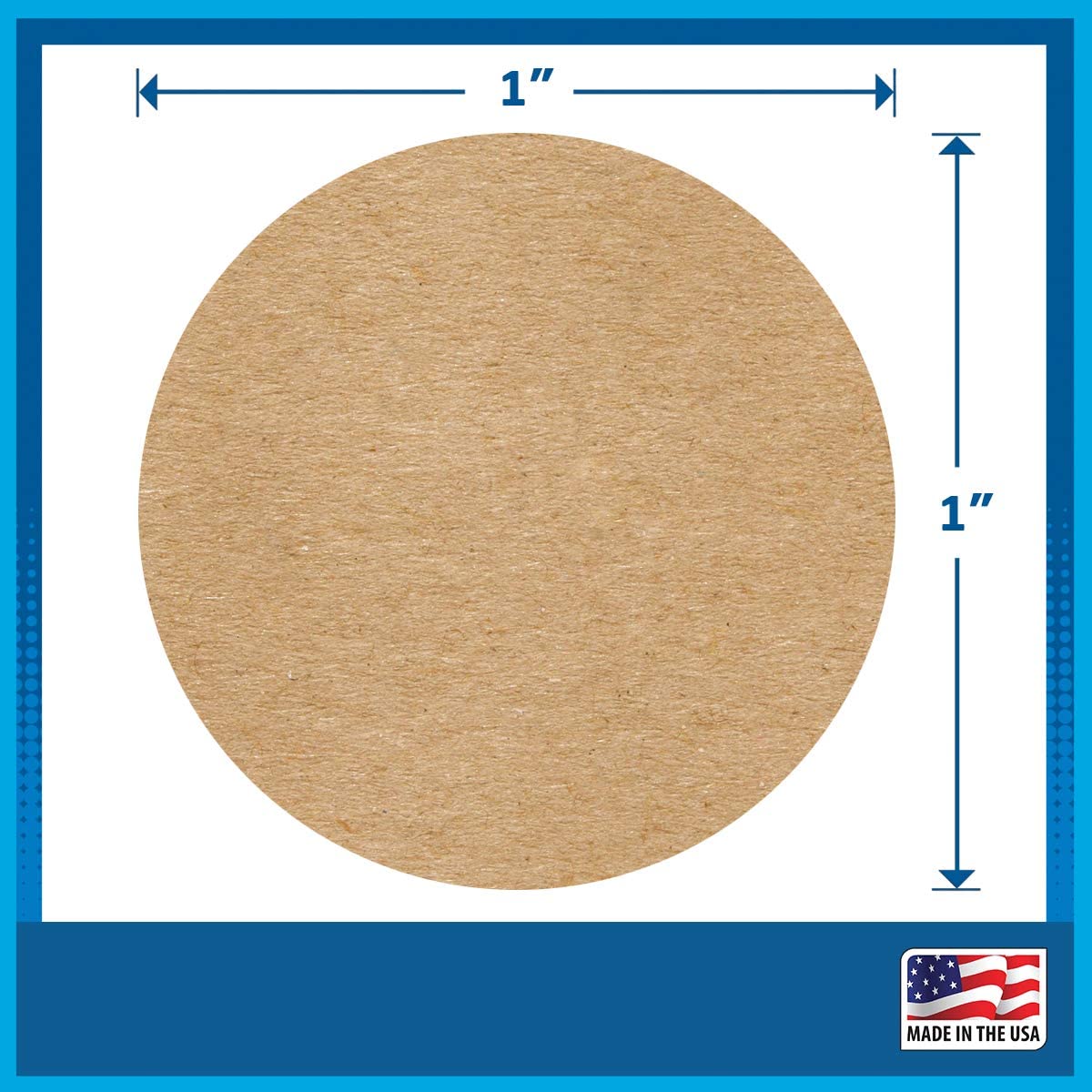 1" Circle Dot Labels, 2000Pcs (Kraft Brown)