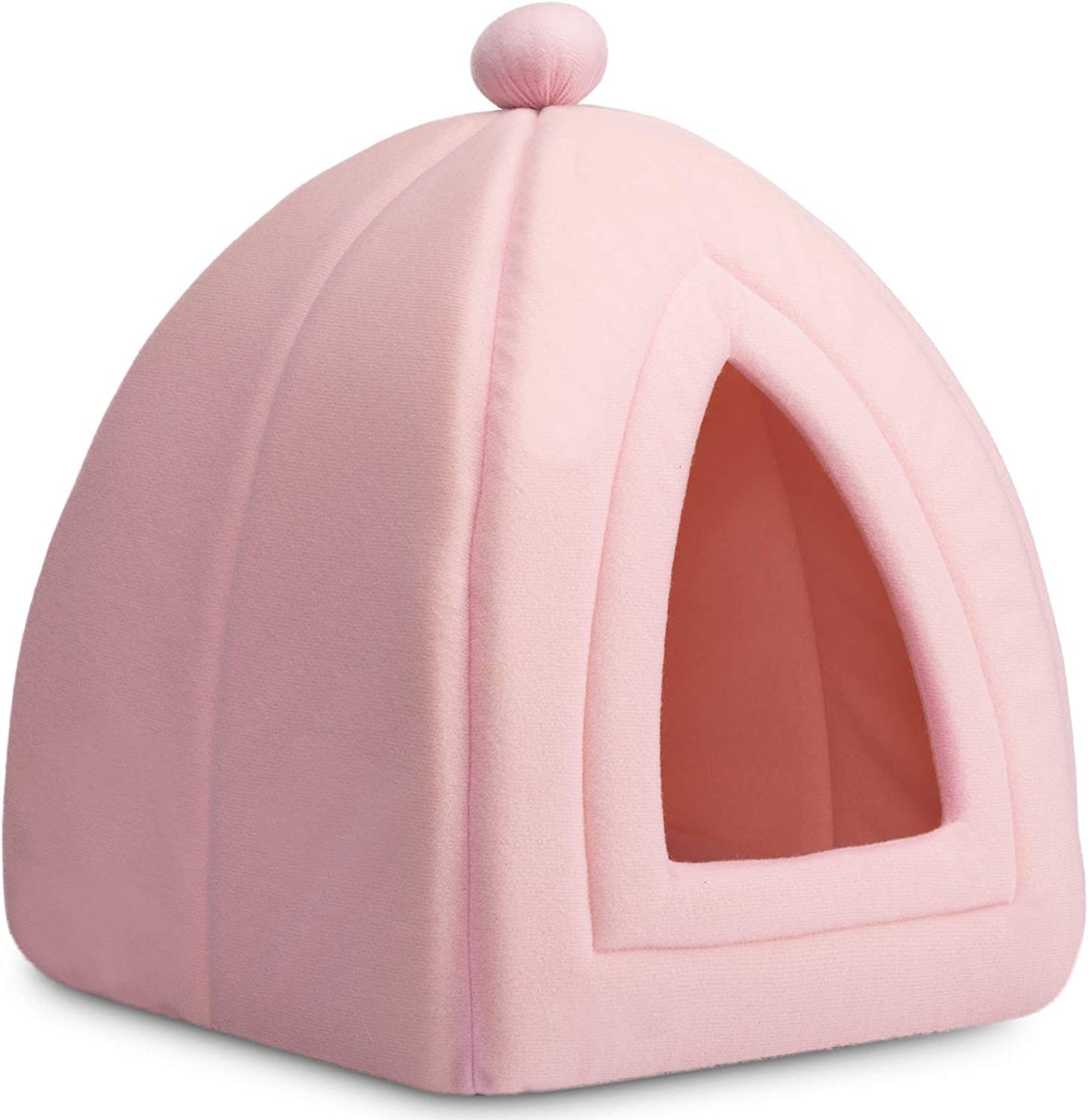 Triangular Folding Pet Bed 2 in 1 (Pink) 12" x 12" x 16"