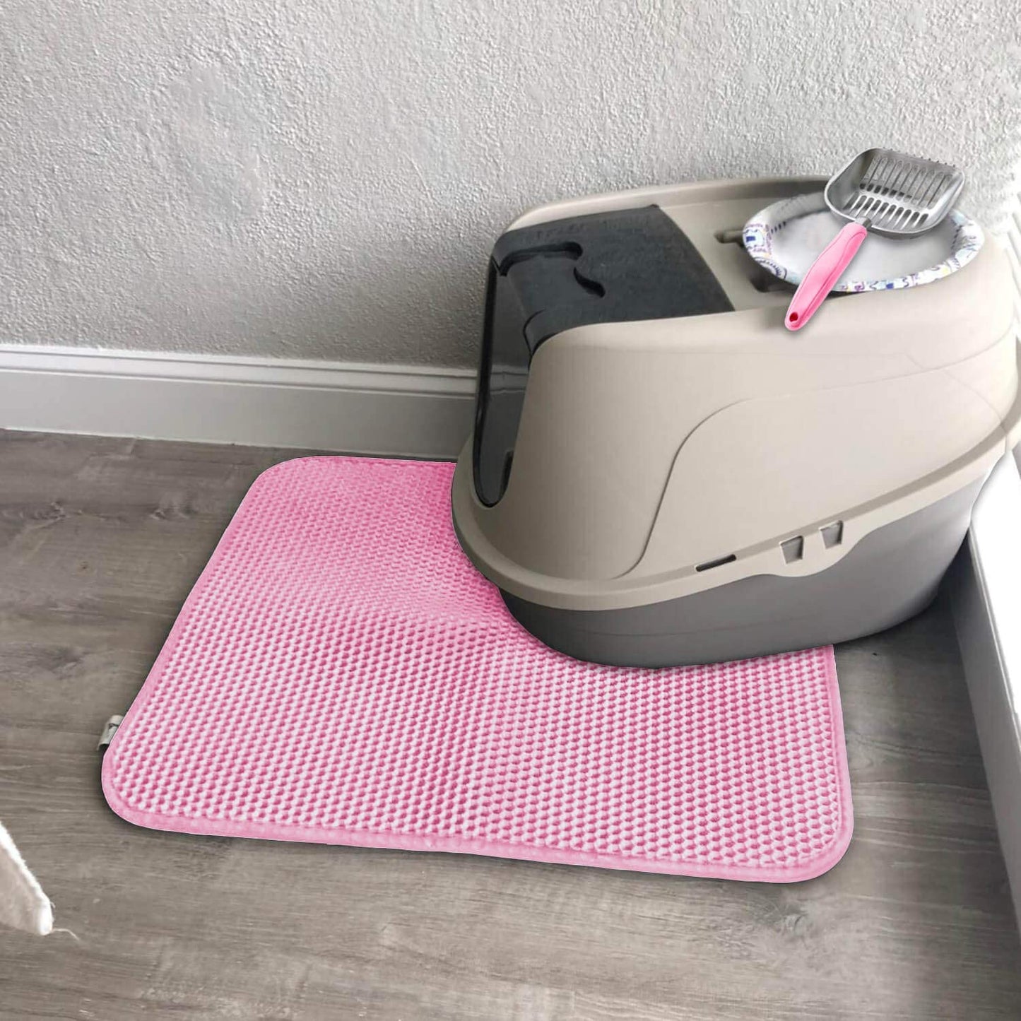 Double Layer Honeycomb Pet Litter Mat XXL 45"x35" (Pink)