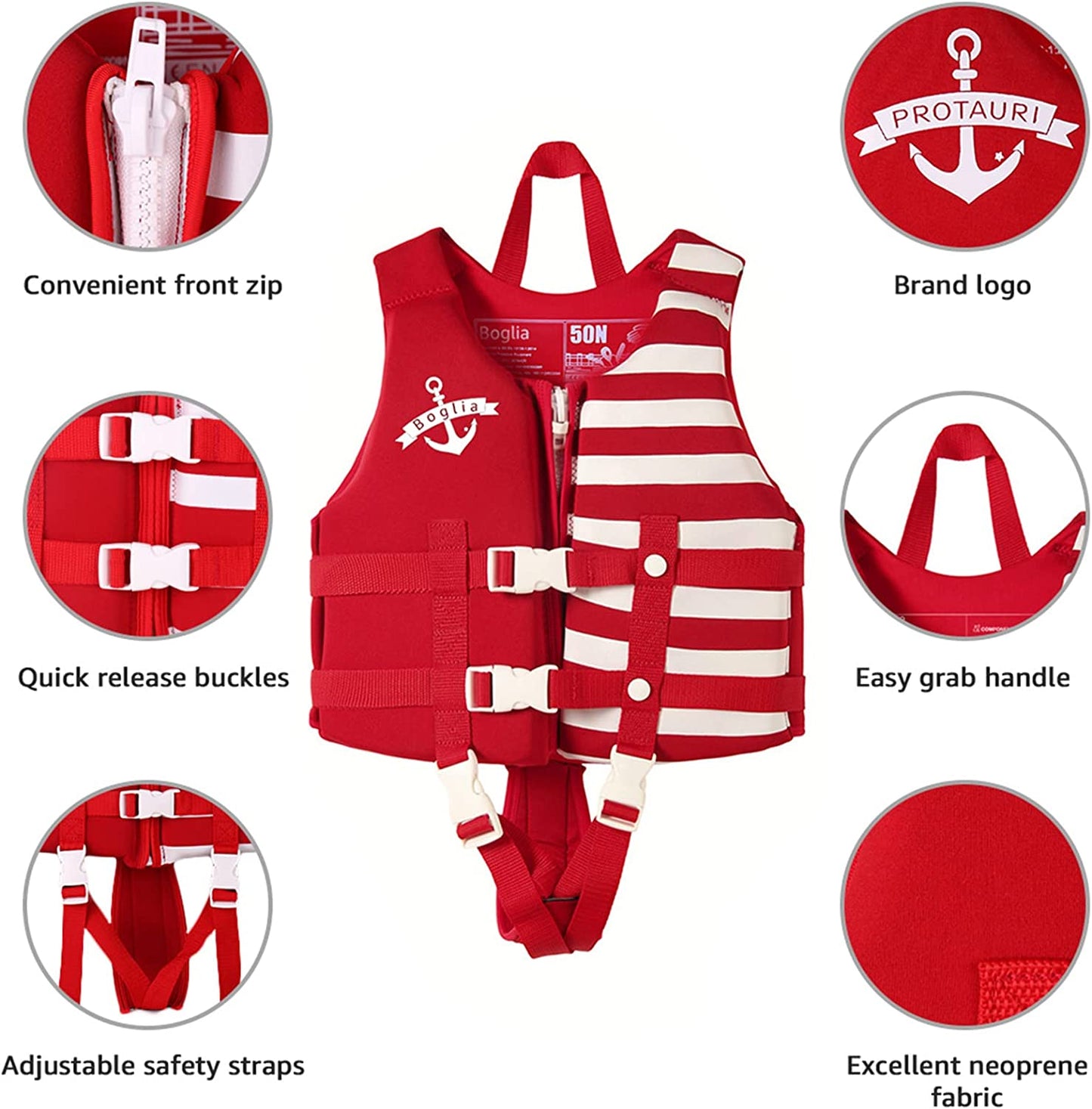 Floating vest to help children learn to swim, Colour: Red