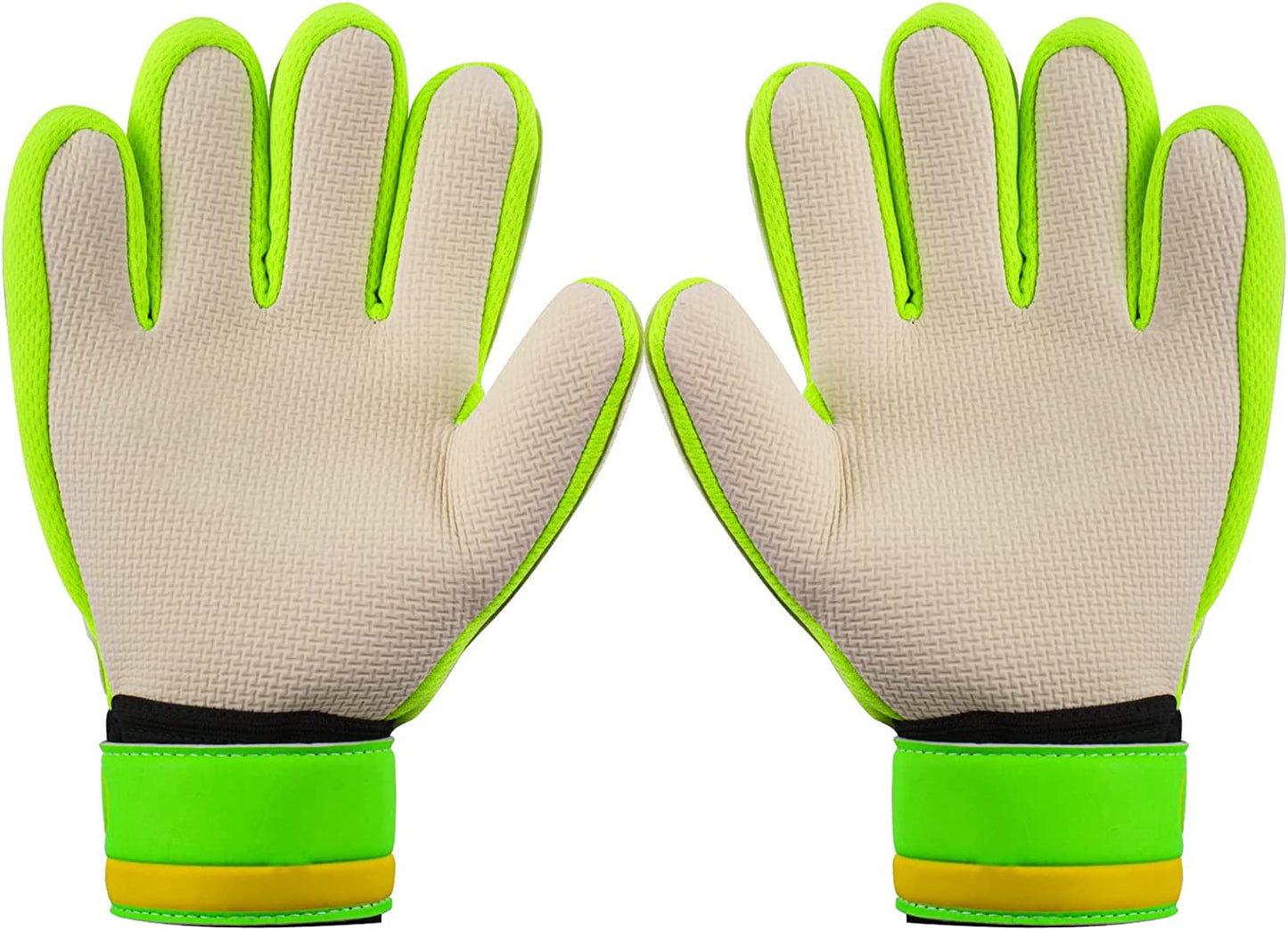 Goalkeeper gloves, with double protection, Green, Size 5