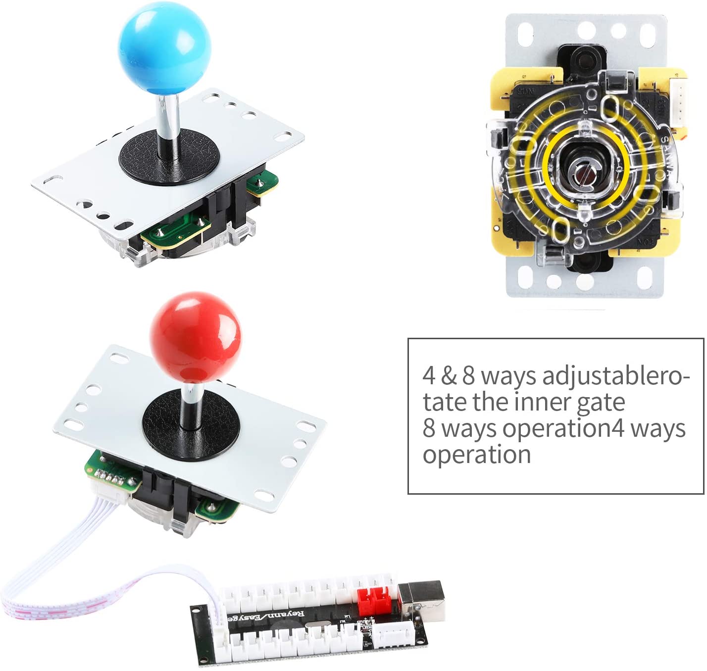 Illuminated Buttons for Jamma Arcade Project Red + Blue Kits