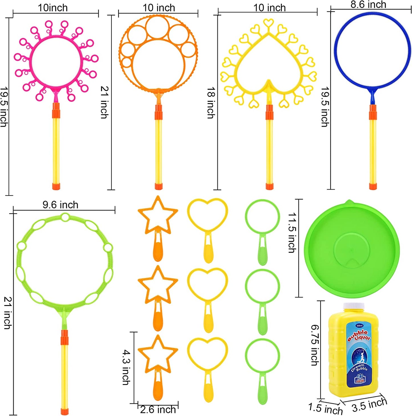 16 Pack Giant Bubble Wands, Funny Bubbles