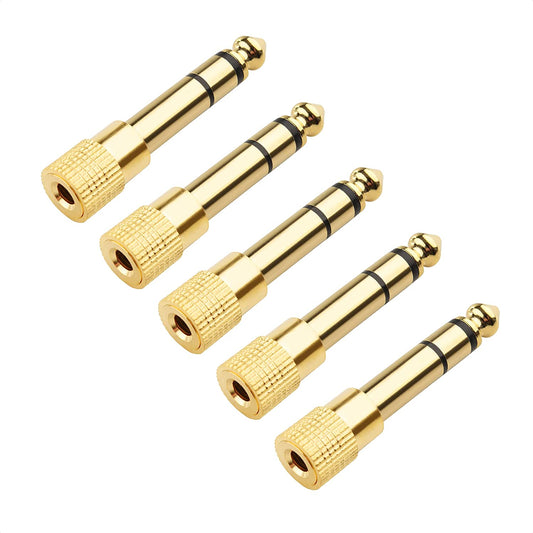 5 Pack headphone adapter, 3.5mm to 1/4 adapter, 6.35mm to 3.5mm