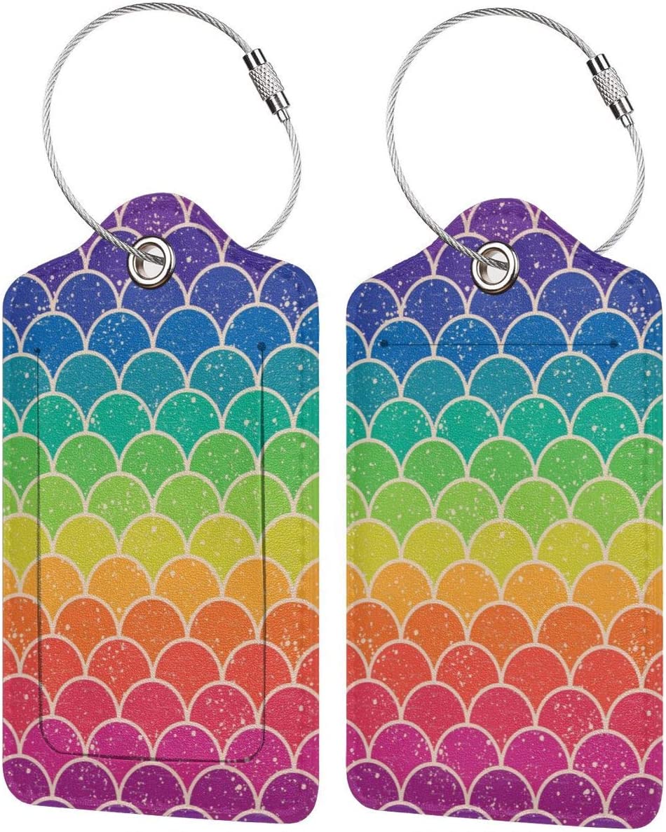 Luggage tag, 2 pieces, (rainbow fish scale)