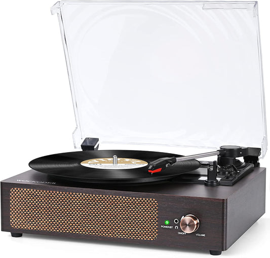 Vintage Vinyl Turntable Player, (Black)