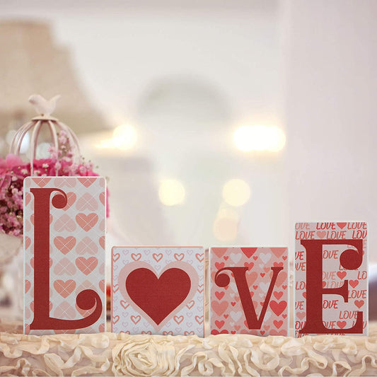 Wooden signs Love for Valentine's Day