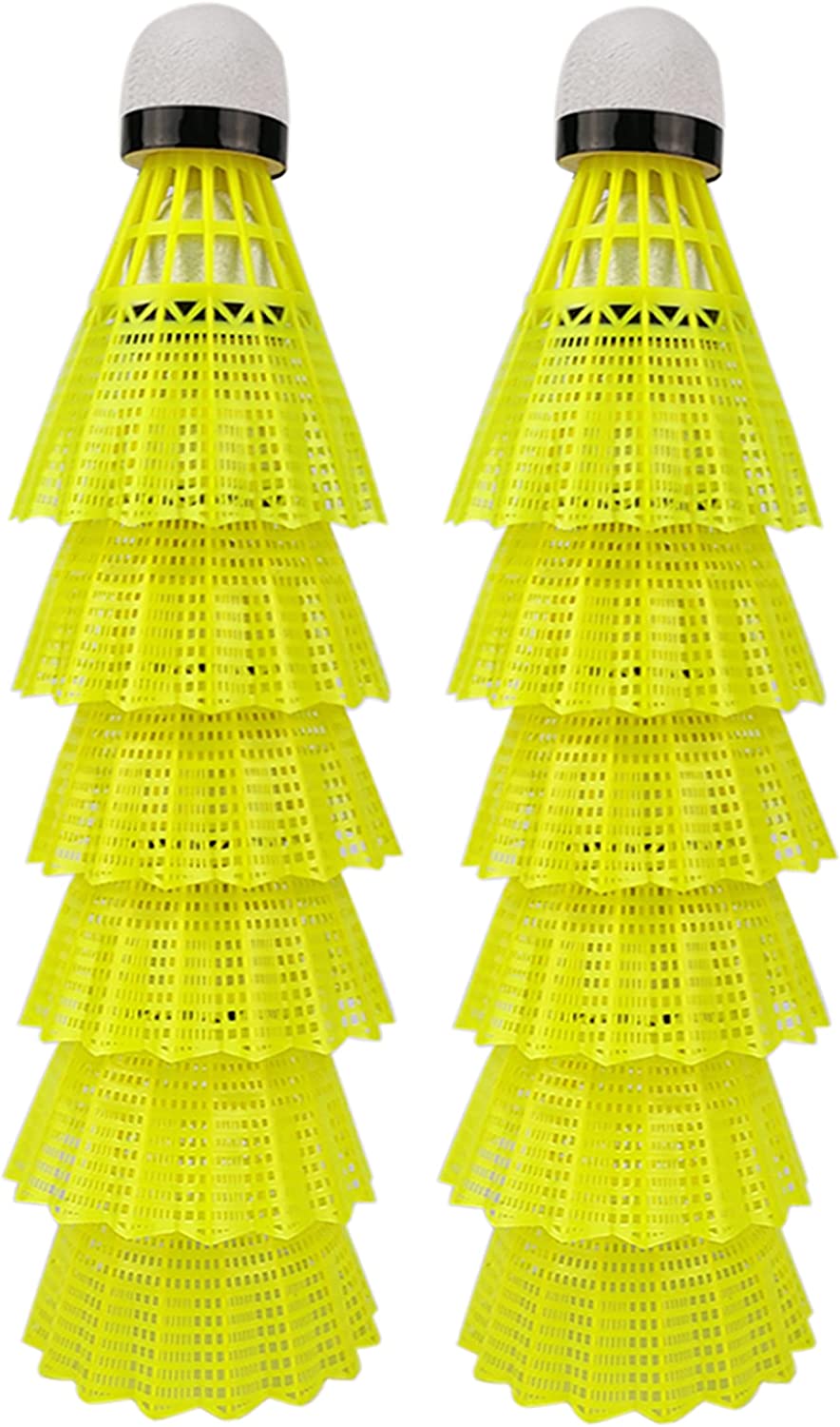 Pack of 12 nylon badminton shuttlecocks