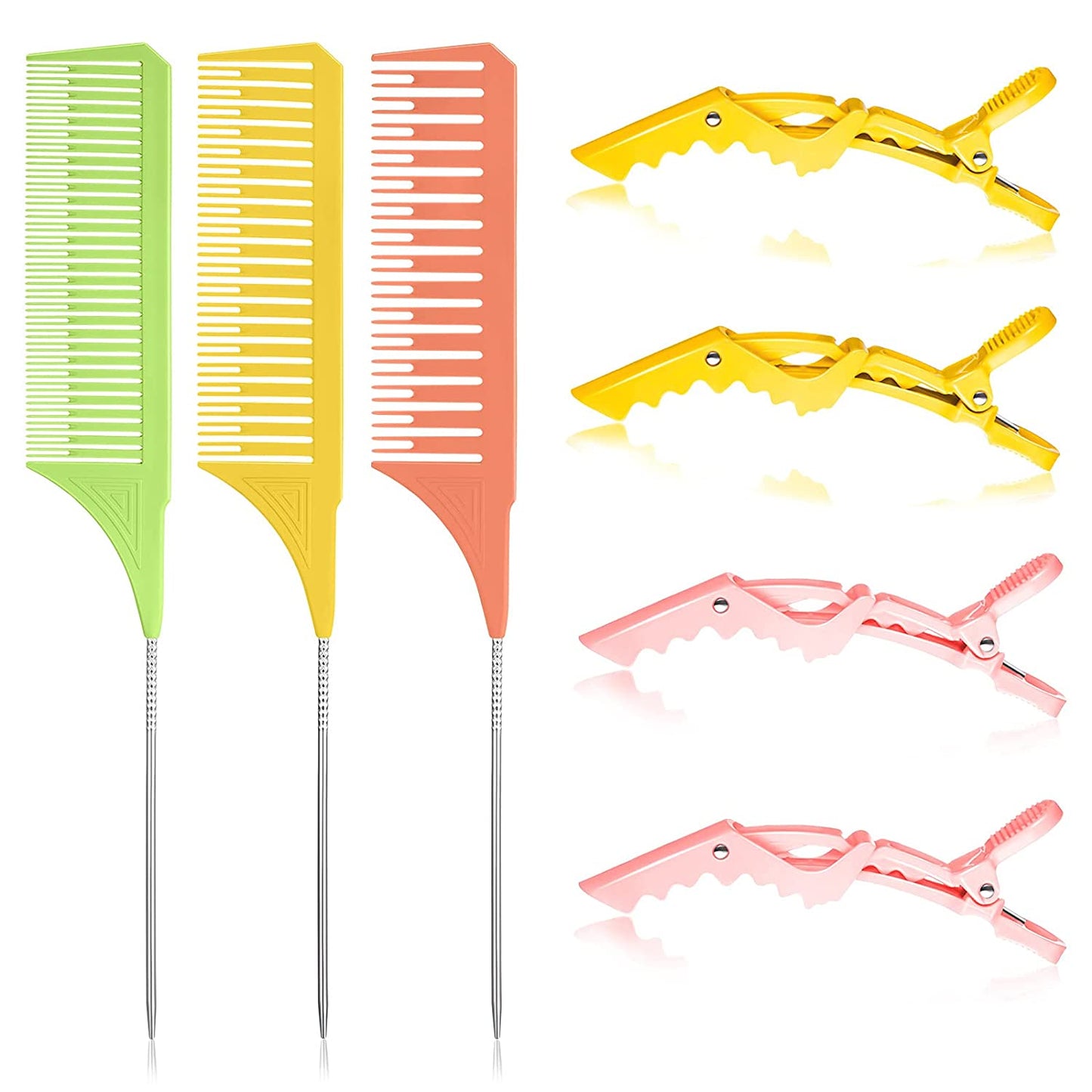 3-piece highlighter combs with 4 alligator clips(Stylish Color)