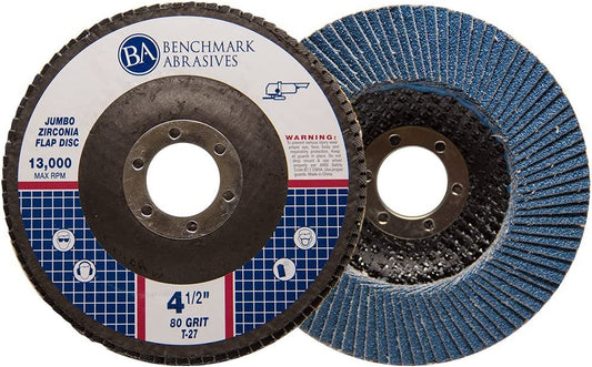 pack of 10 Type 27 High Density Flap Discs, 80 grit