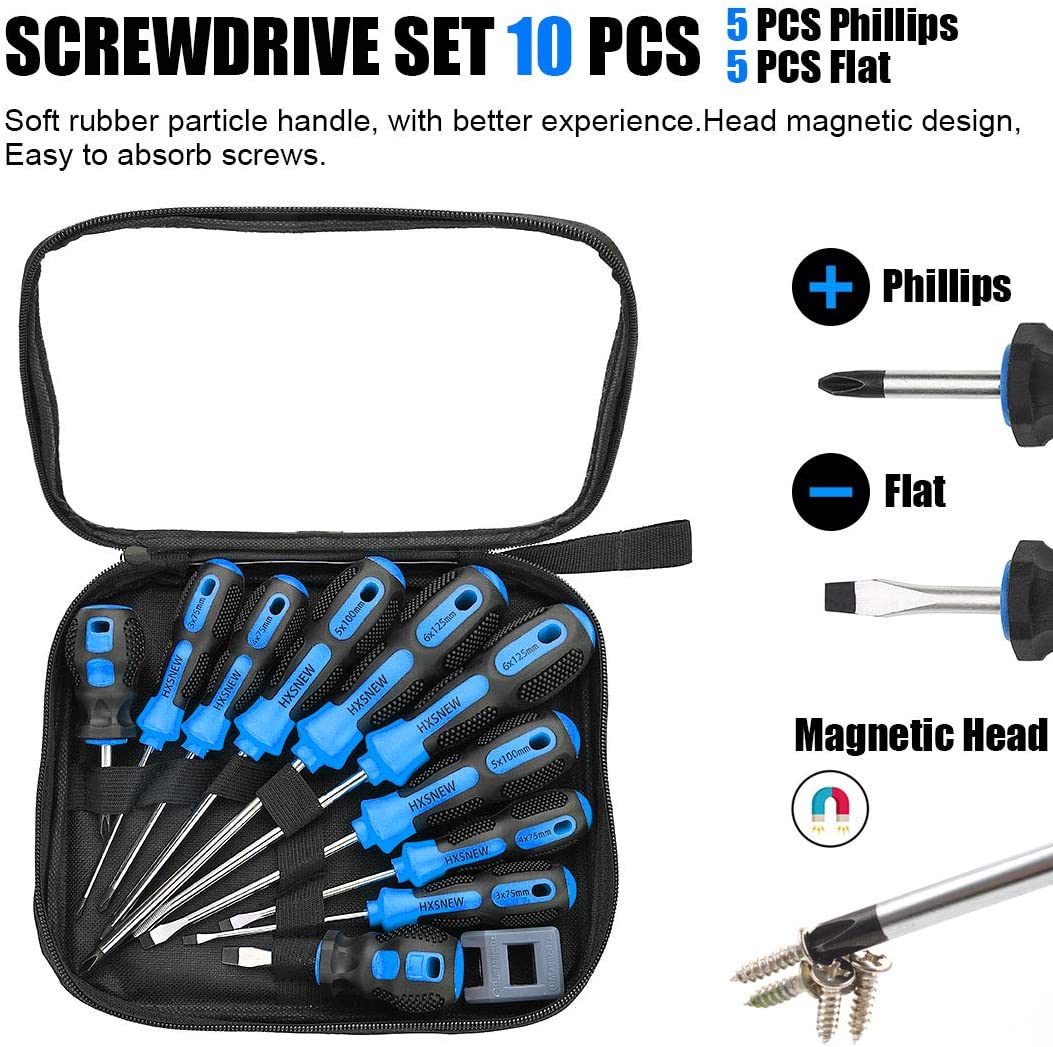 10 piece magnetic screwdriver set (Blue)