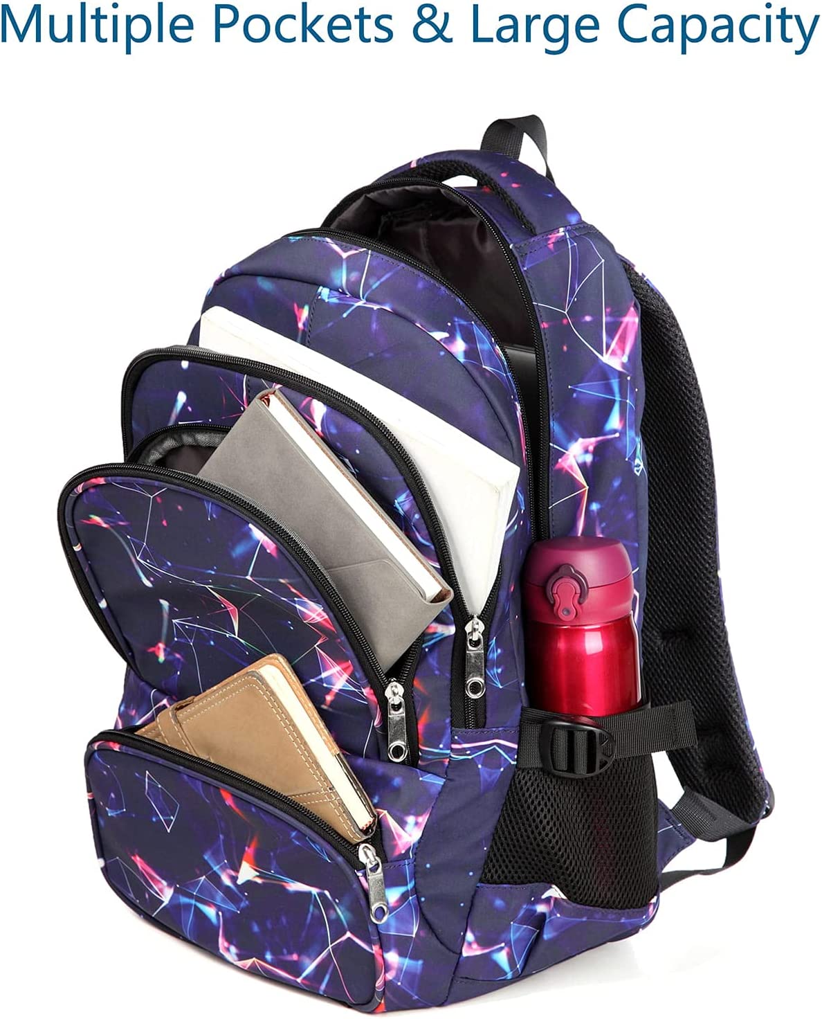 Children's backpack for teenagers, Color: Abstract, purple