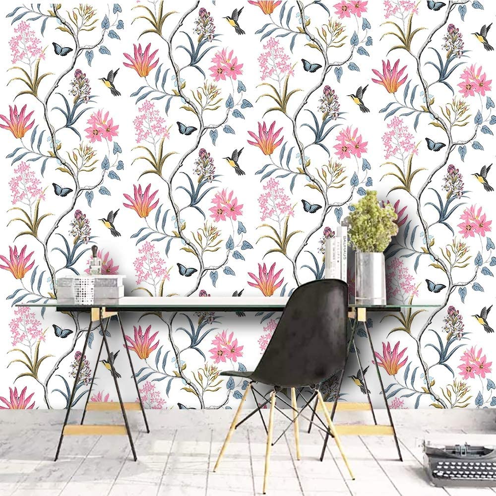 17.7 x 197 inch vintage floral wallpaper