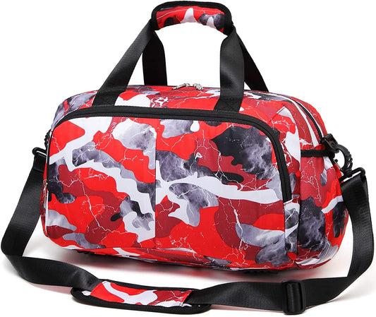 Traveler duffel bag, (16" L x 9.5" H x 8.5" W) Red camo