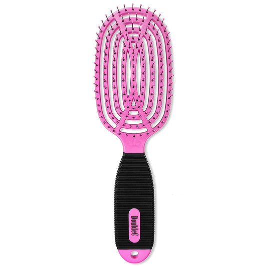 The Dual Curved Detangling Brush (Hot Pink)