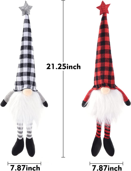 Lighted Christmas Gnomes with Legs, 2-Pack, 21.25" with Trilby