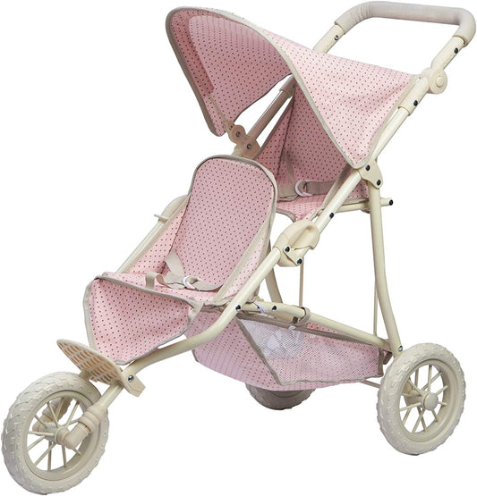 Polka Dot Princess Stroller, Pink/Grey, Twin Jogging