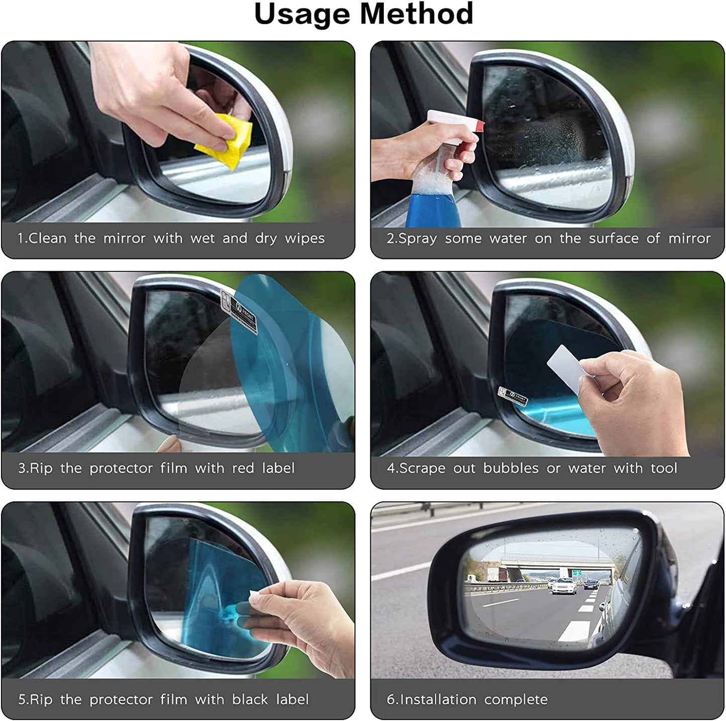 Pack of 20 car rearview mirror sheets, Oval