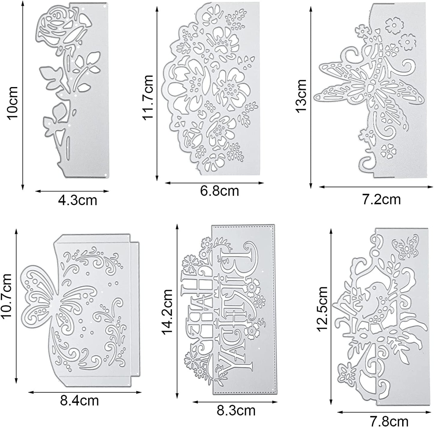 6 pieces of metal dies for embossing decoration