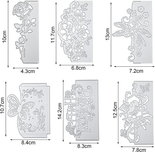 6 pieces of metal dies for embossing decoration