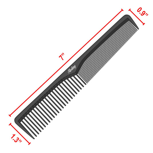 2 pack anti-static professional black carbon fiber comb