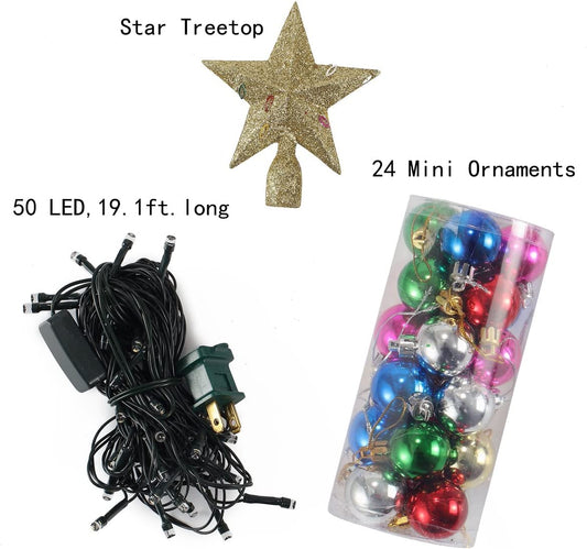 20 Inch Pre-Lit Mini Christmas Tree Set