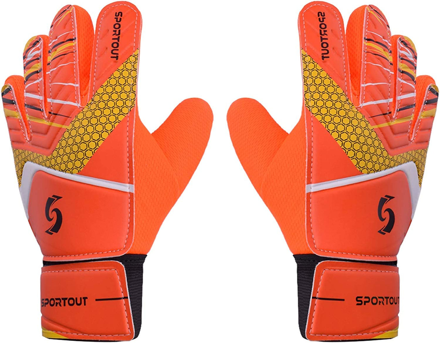 Goalkeeper gloves, with double protection, Orange, Size 5