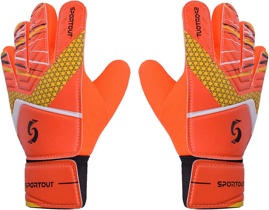 Goalkeeper gloves, with double protection, Orange, Size 5