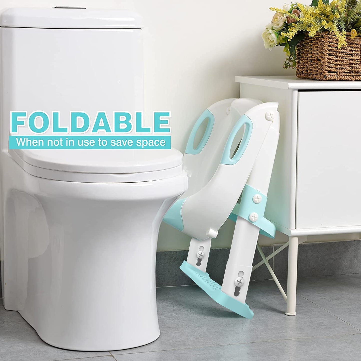 Potty Training Seat with Stool Ladder, (Blue)