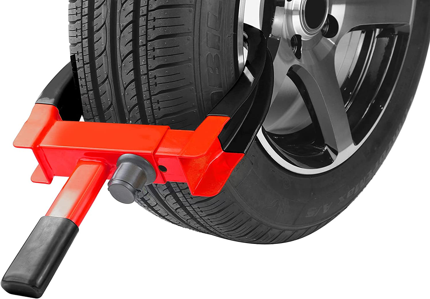 Universal Tire Safety Lock for 10" Tires and 7.5" Reach, Red