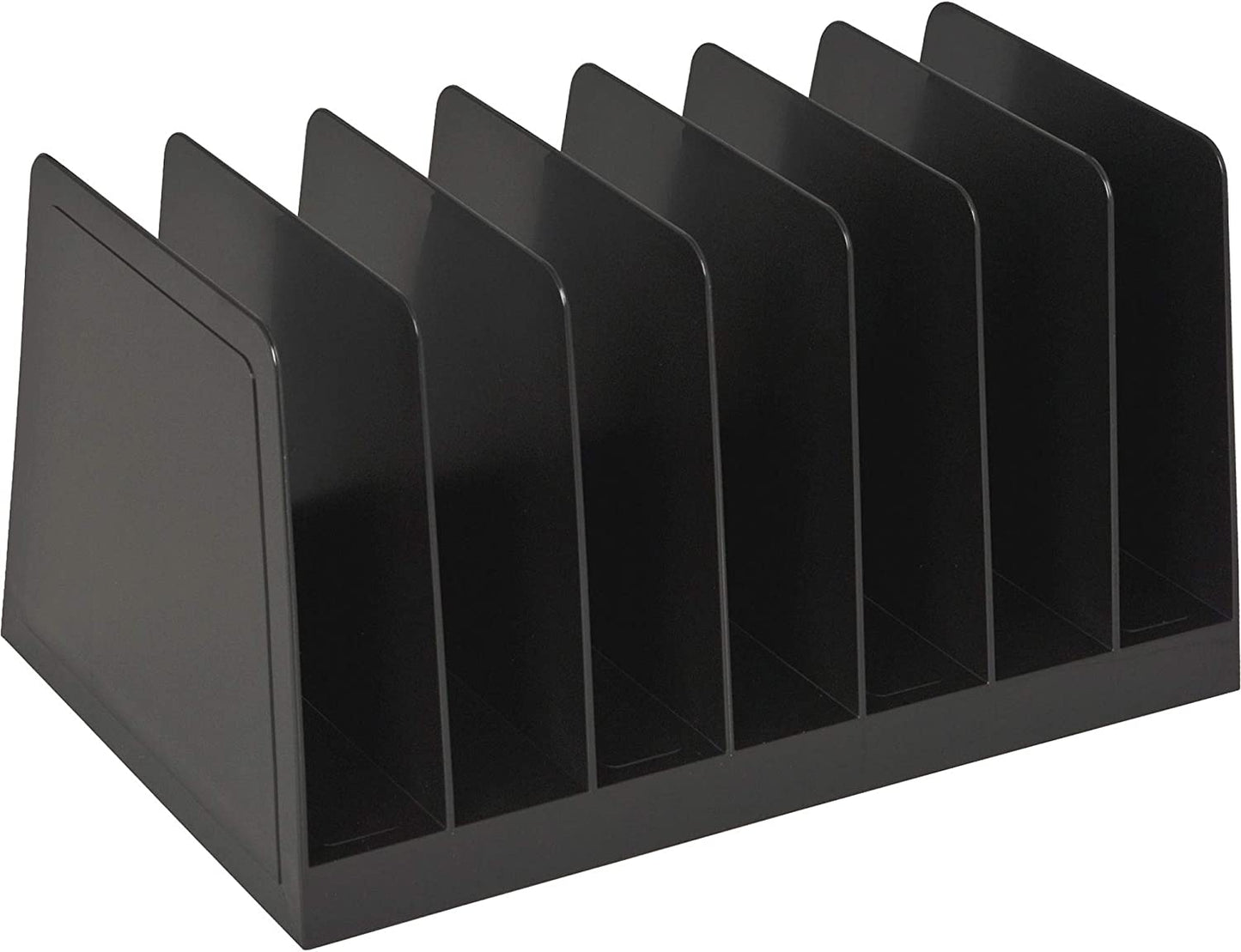 Desk file organizer, 7 compartments, colour: black