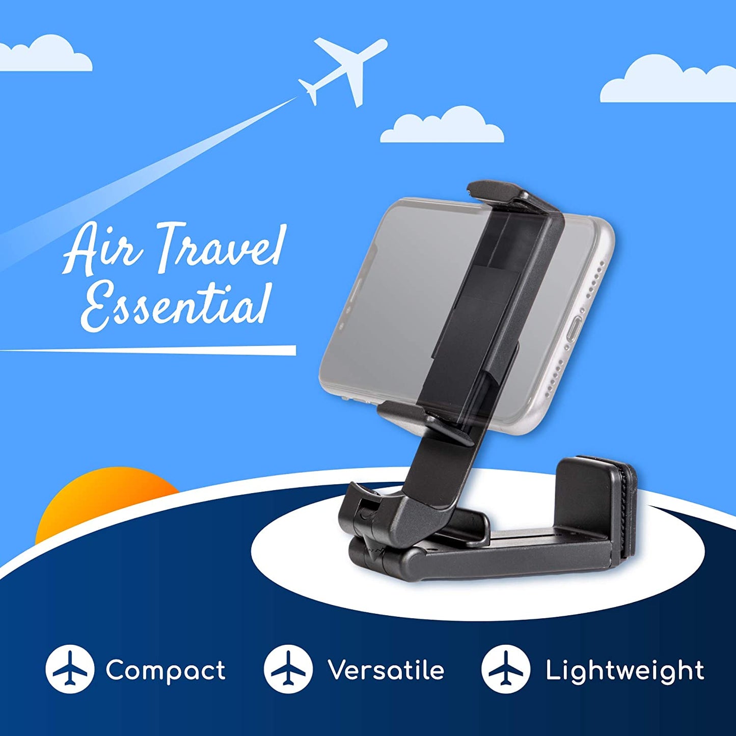 Universal Airplane in Flight Phone Mount, 1 Unit, Color Black