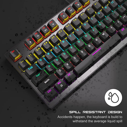 Wired Backlit Mechanical Keyboard, Black&Colorful