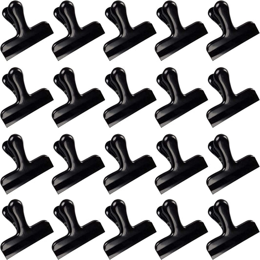 20-Pack 3-Inch Wide Stainless Steel Clips, (Color: Black)