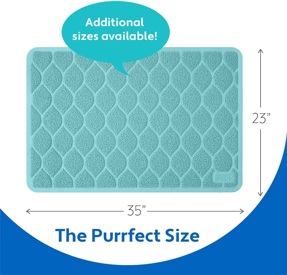 Durable, Easy-Clean Mat for Small Pets, 35" x 23" (Turquoise)