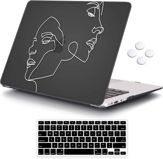 Protective Case and Keyboard Cover for 13-inch, Face Sketch