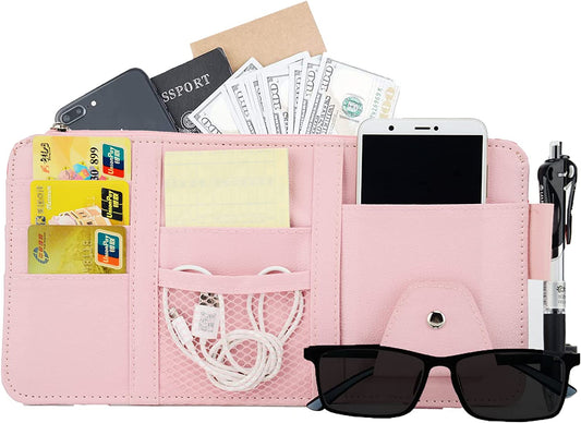 Car Sun Visor Document Organizer (Pink)