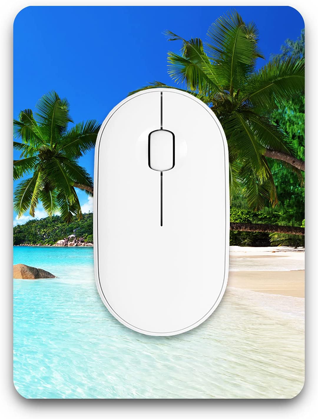 Mini Waterproof Mouse Pad - Color: Beach and Coconut Tree