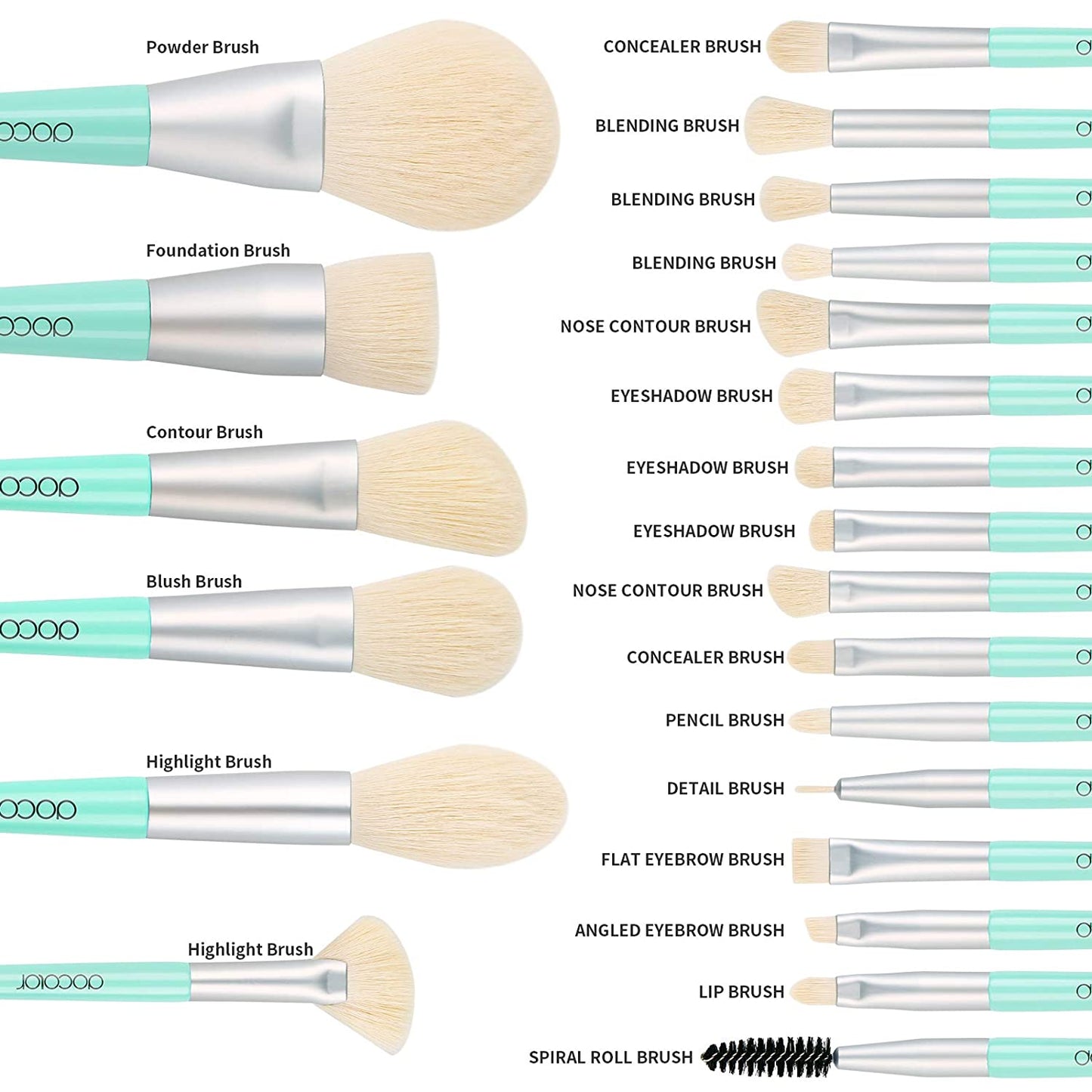 22 Piece Professional Makeup Brush Set, Natural Synthetic Hair